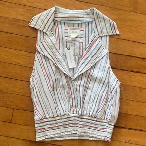 Maeve Striped Collared Blouse